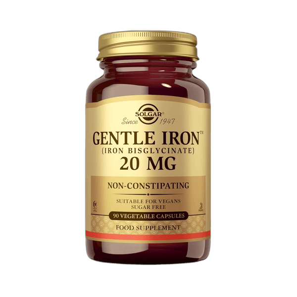 Solgar Gentle Iron (Iron Bisglycinate) 20 mg Vegetable Capsules